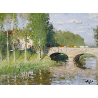 РЕПРОДУКЦИИ НА КАРТИНИ Мостът над реката, Сент-Жем-Моронвал (1928)